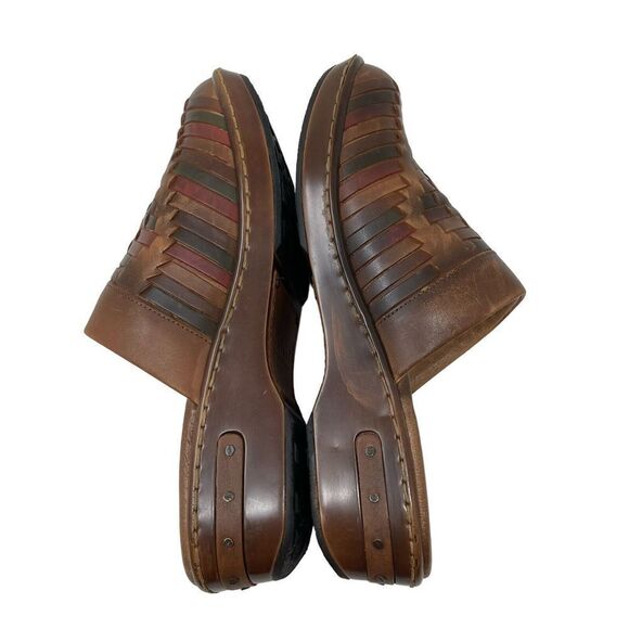 BORN Yucatan 10 / 42 Clog Slide Wedge Woven BrownLeather Comfort Shoes Womens - Picture 11 of 16